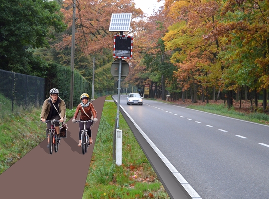 Nieuwe fietsinfrastructuur in Zutendaal. Nieuwe fietsinfrastructuur in Zutendaal.